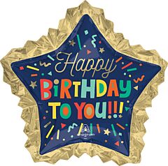 Bright Birthday Blocks 34in SuperShape Balloon