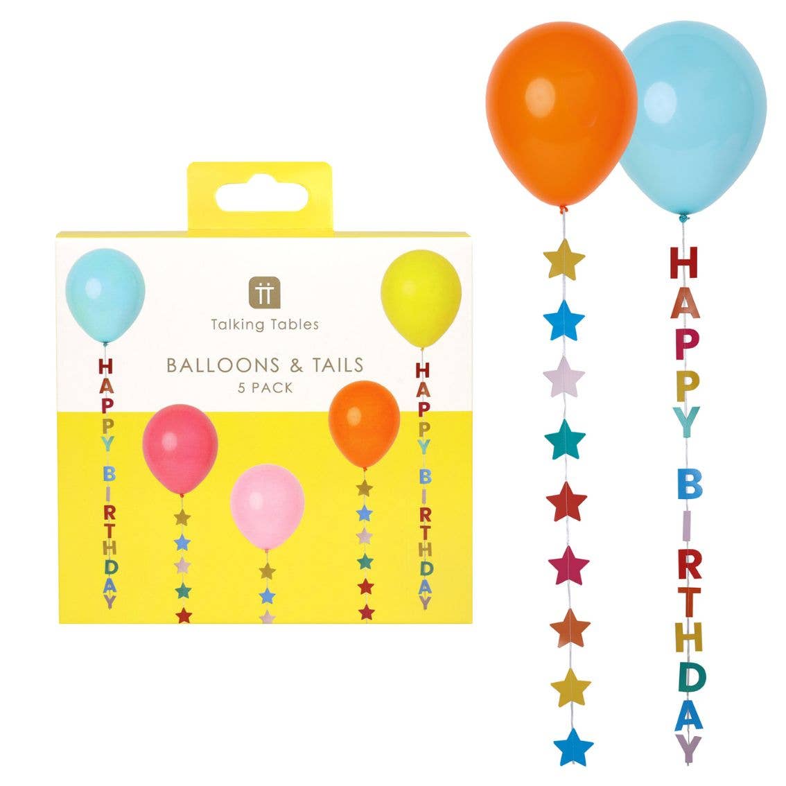Birthday Balloons With Star and Tails 5ct