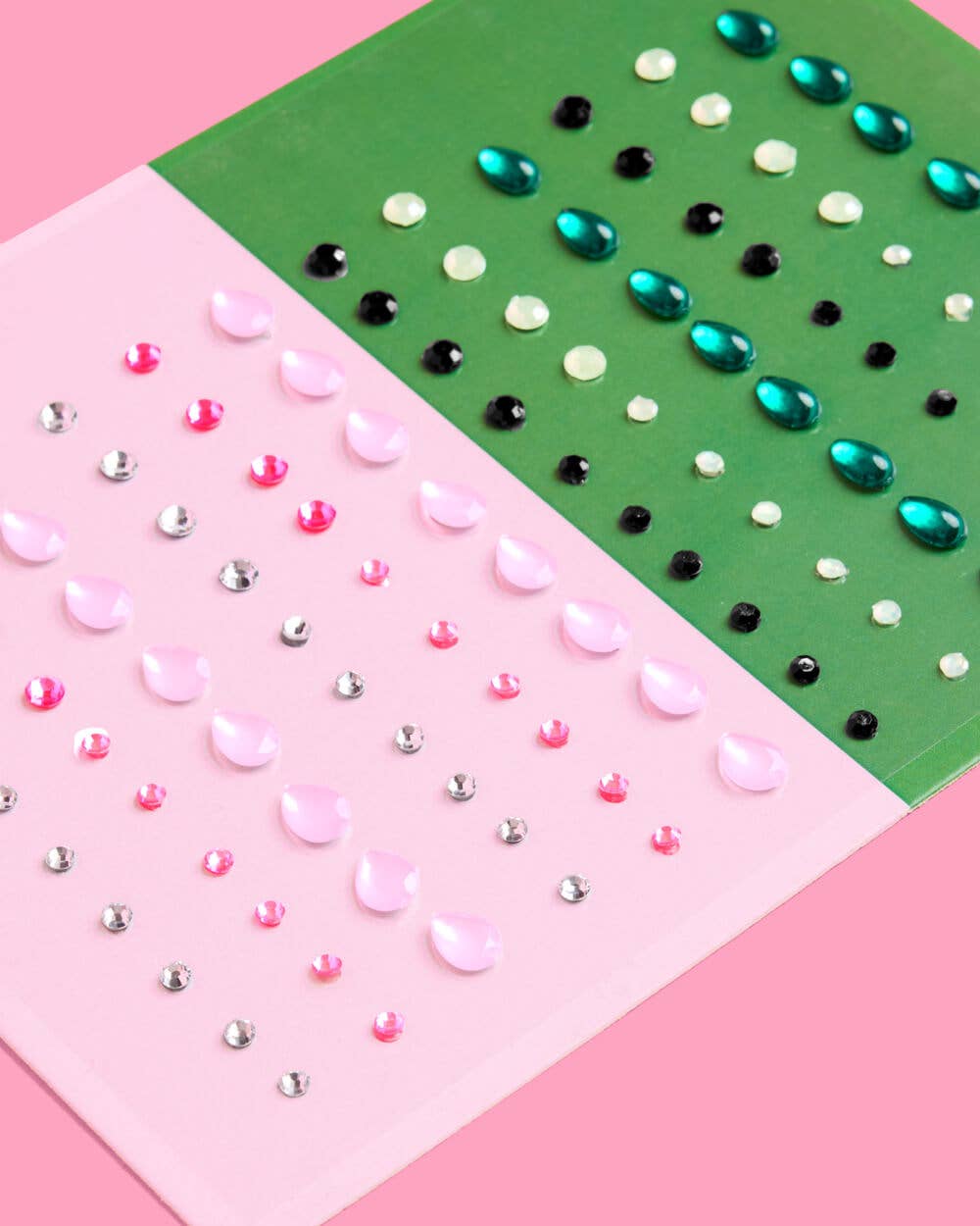 Wicked Pink Green Face Gem Set - 112 pcs