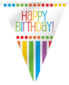 Rainbow Birthday Flag Banner 12ft