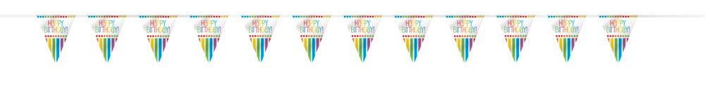 Rainbow Birthday Flag Banner 12ft