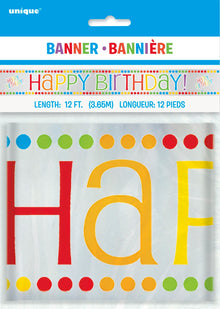 Foil Rainbow Birthday Banner 12ft