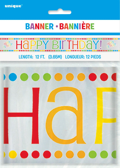 Foil Rainbow Birthday Banner 12ft