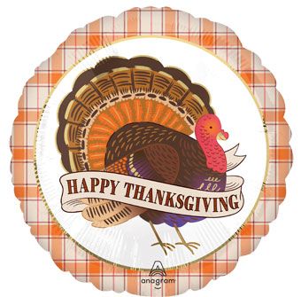 S23 Thanksgiving Thankful Turkey 18in Balloon