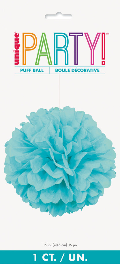 Teal 16in Hanging Tissue Pom Pom