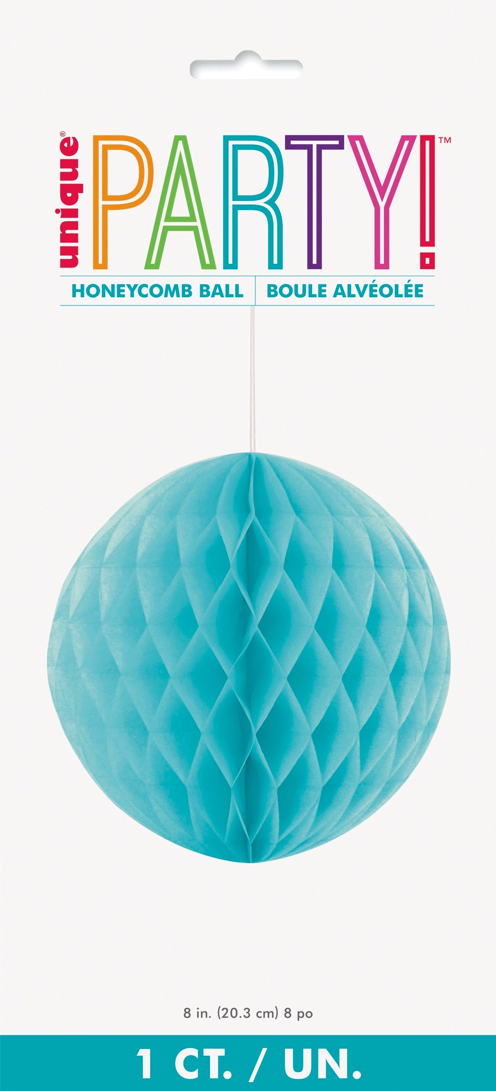 Teal 8in Honeycomb Ball Hanging Decoration