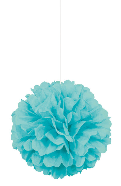 Teal Mini Puff Tissue Decorations 3ct