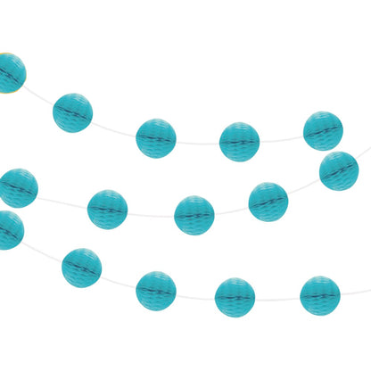 Teal Honeycomb Ball Garland 7ft