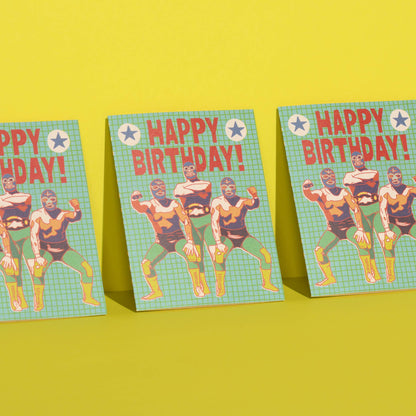 Luchador Birthday greeting card