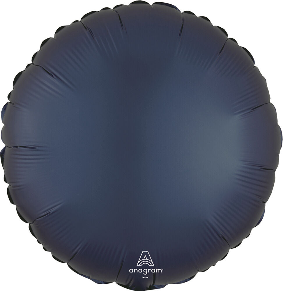 True Navy Satin Round 18in Solid Mylar