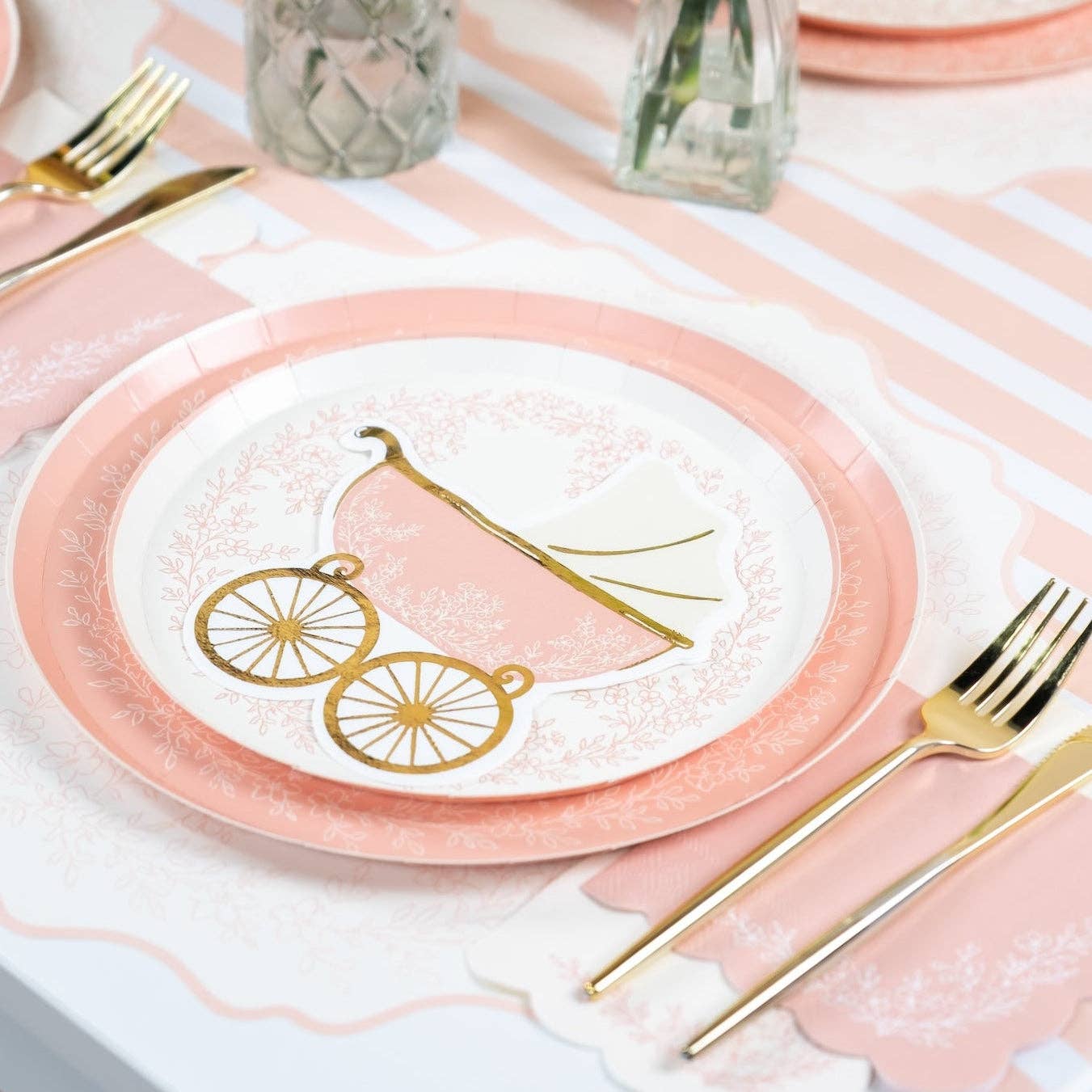 Floral Elegance Pink Placemats 12ct