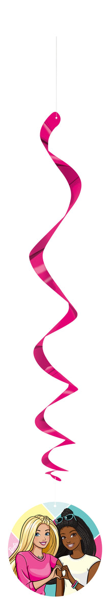 Barbie Hanging Swirl Decorations 26in 3ct