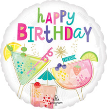 #045 Cocktail Surprise Birthday 17in Balloon