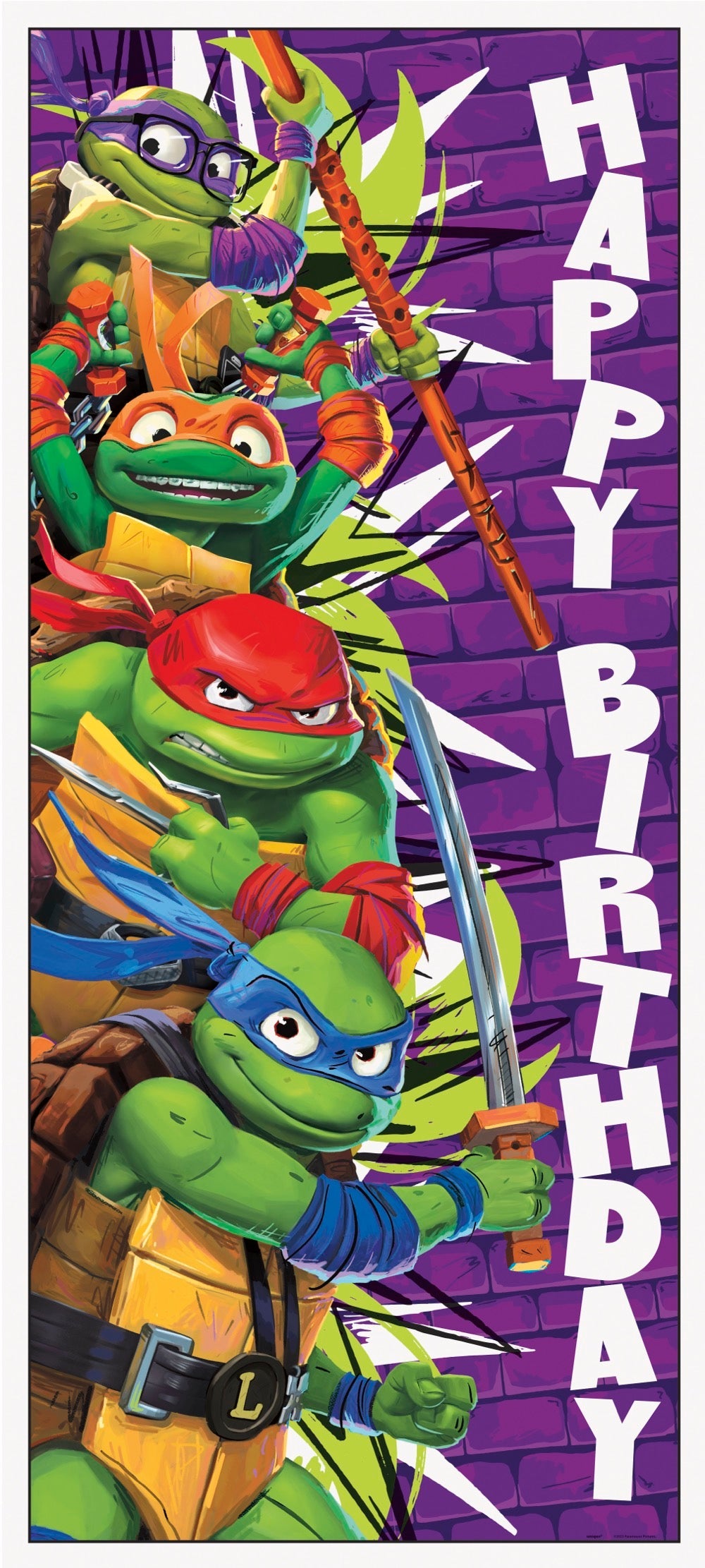 TMNT Mutant Mayhem Door Poster 27 x 60