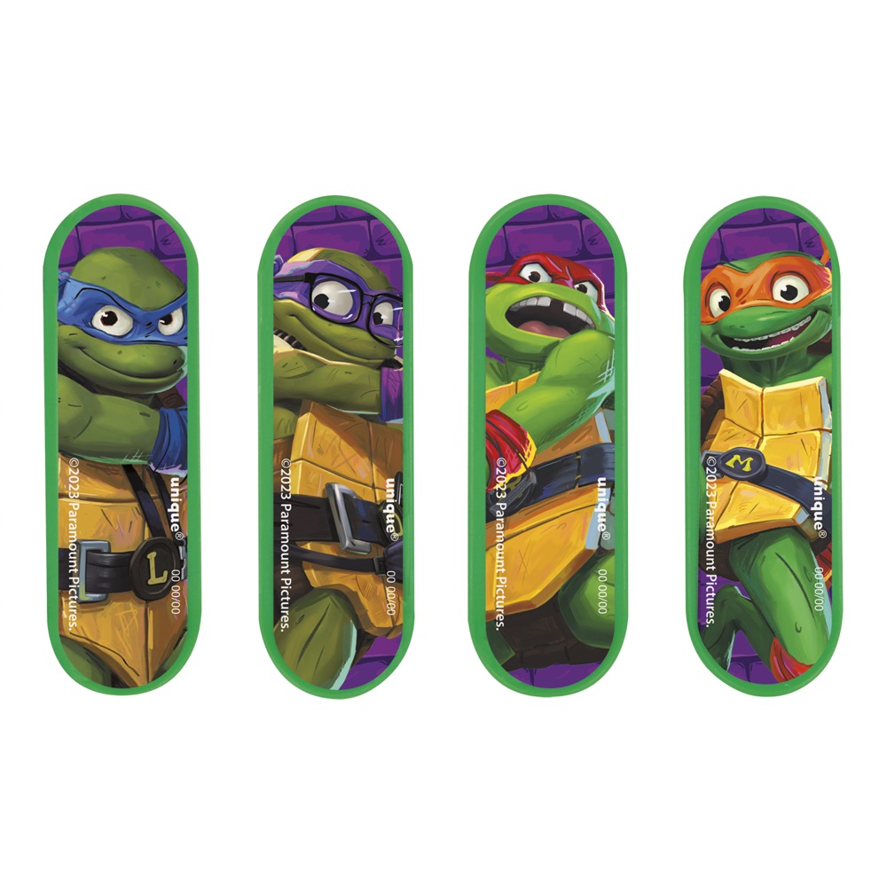 TMNT Mutant Mayhem Mini Skateboard Favors 4ct