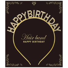 Happy Birthday Headband Gold