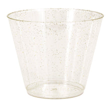 Gold Glitter 9oz Plastic Tumbler 8ct