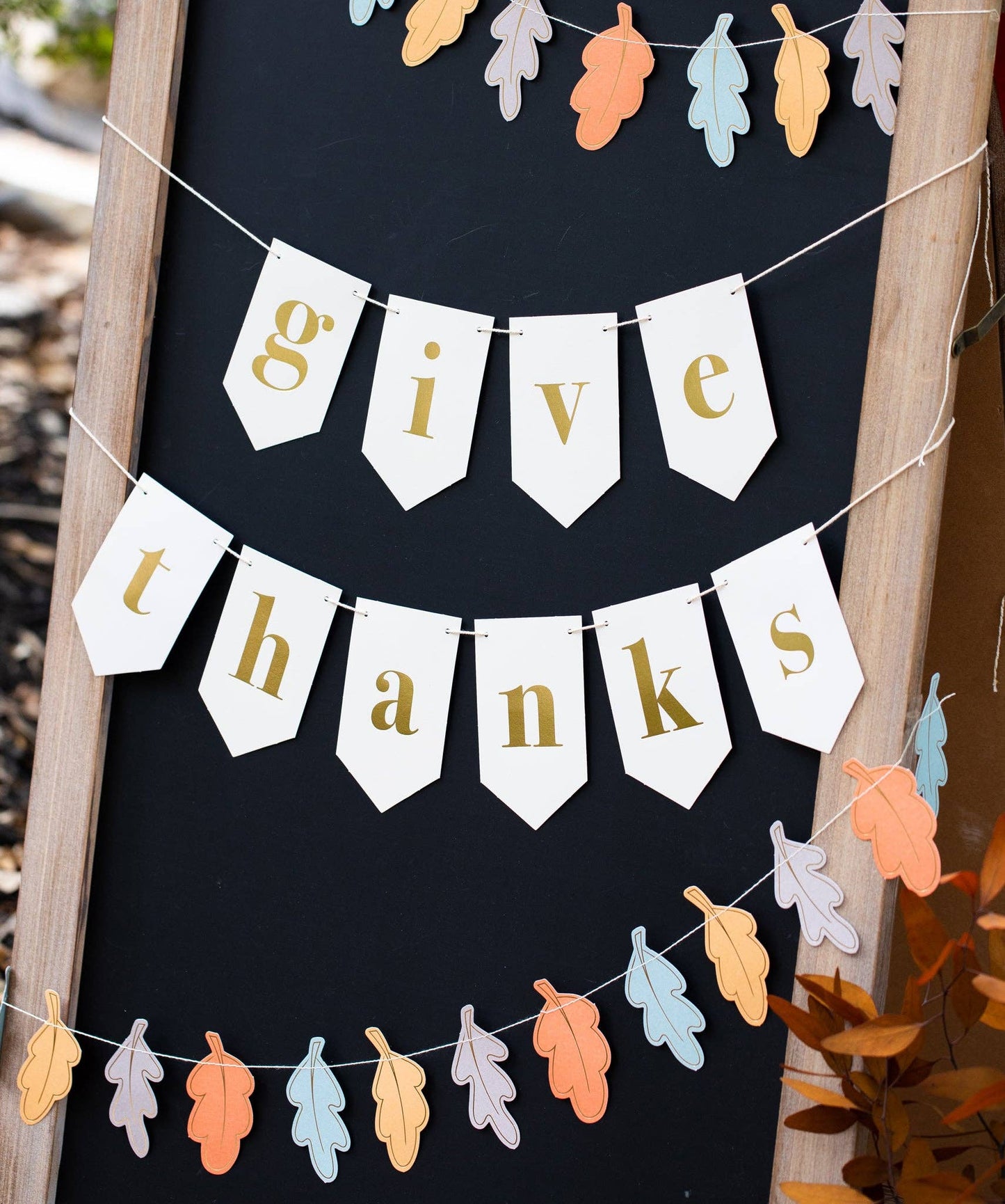 Harvest Give Thanks Leaves Banner Set