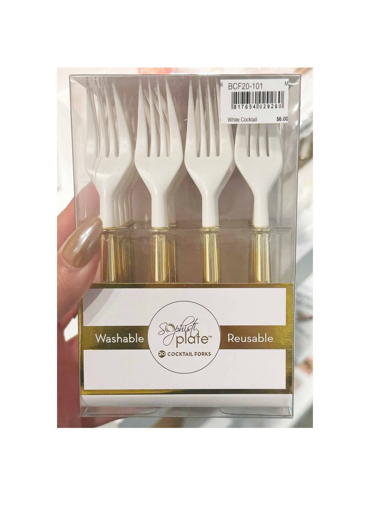 Gold Bella Plastic 5" Cocktail Forks 20ct