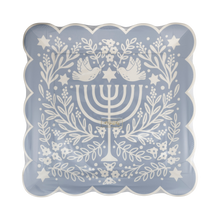 Floral Menorah 10in Plates 8ct