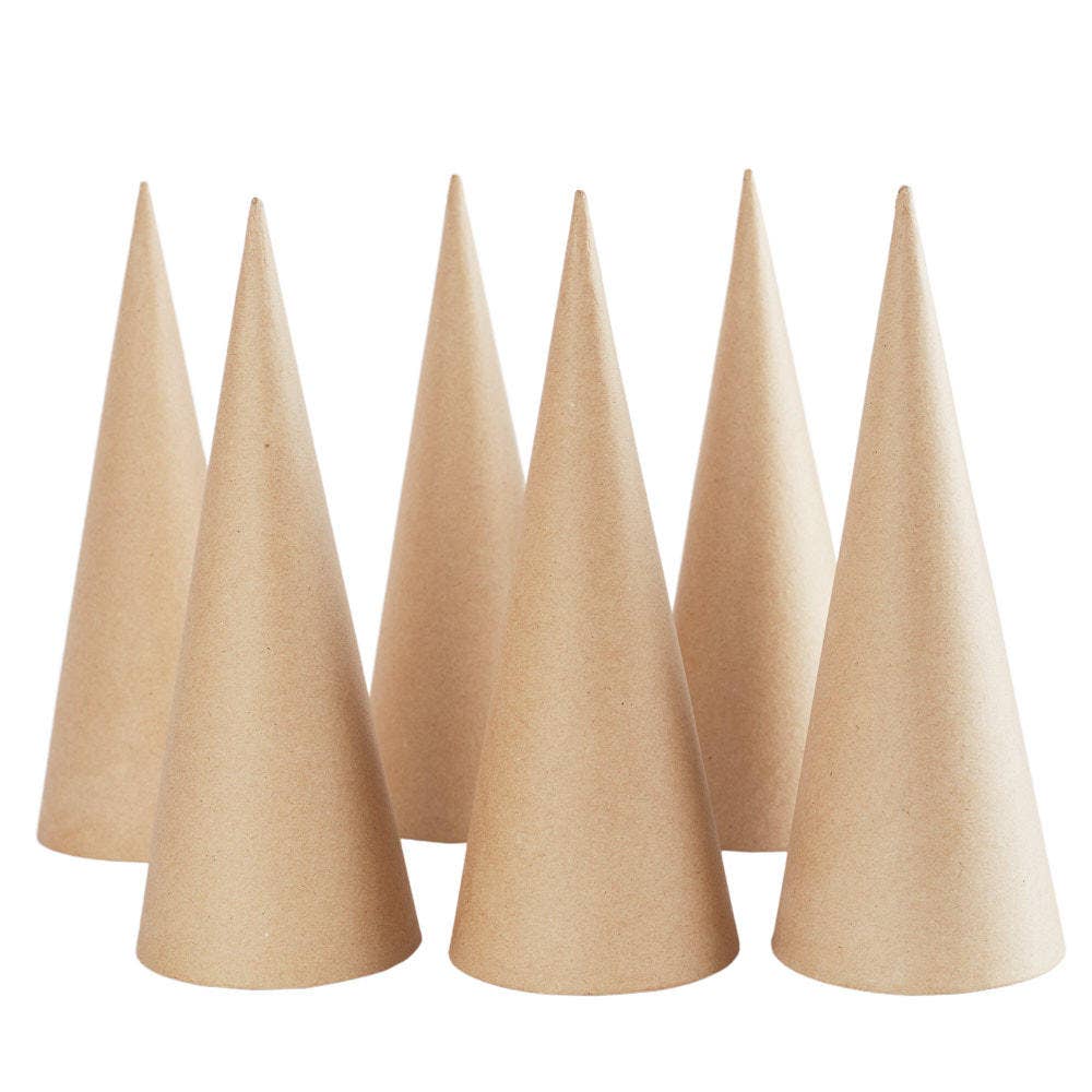 7" H x 2-3/4" Dia - Paper Mache Cone -  Dolls, Angels, Trees