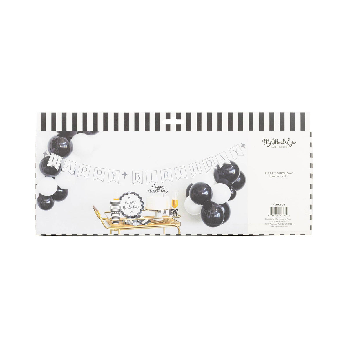 Black Happy Birthday Banner