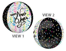 S80 Happy New Year Satin Orbz Balloon