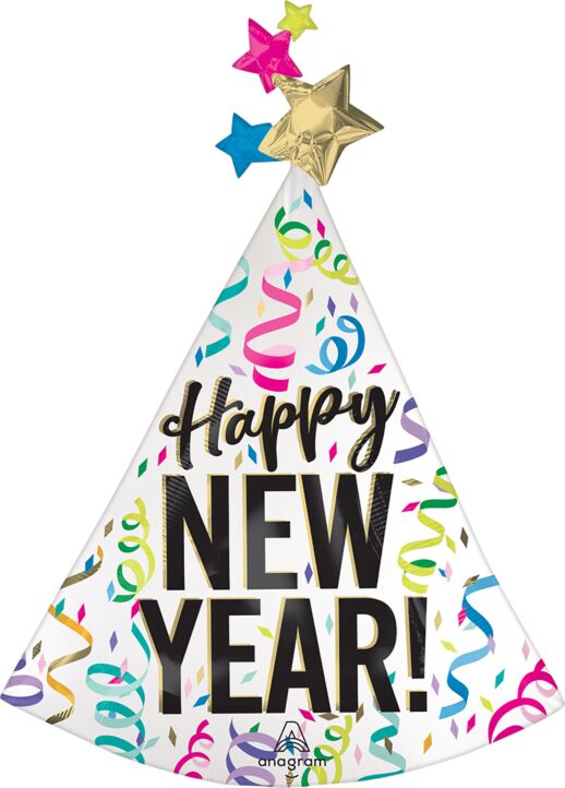 S74 Satin Confetti Cheer New Year 36n Balloon