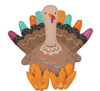Sitting Turkey 21in Balloon - Air Filled