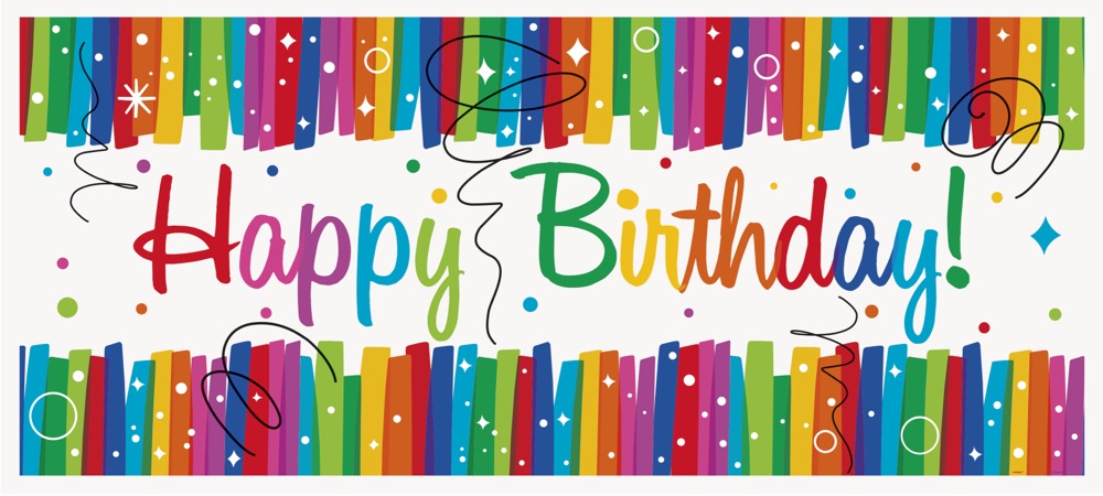 Rainbow Ribbons Birthday Wall Banner 60in x 27in