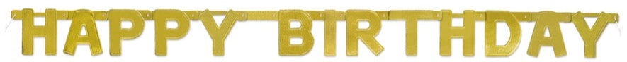 Happy Birthday Gold Deluxe Jointed Banner