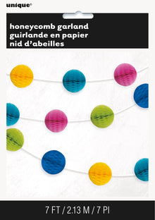 Multi Color Honeycomb Ball Garland  7ft