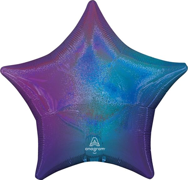 #680 Blue Aura Stardust Ombre Star 19in Balloon