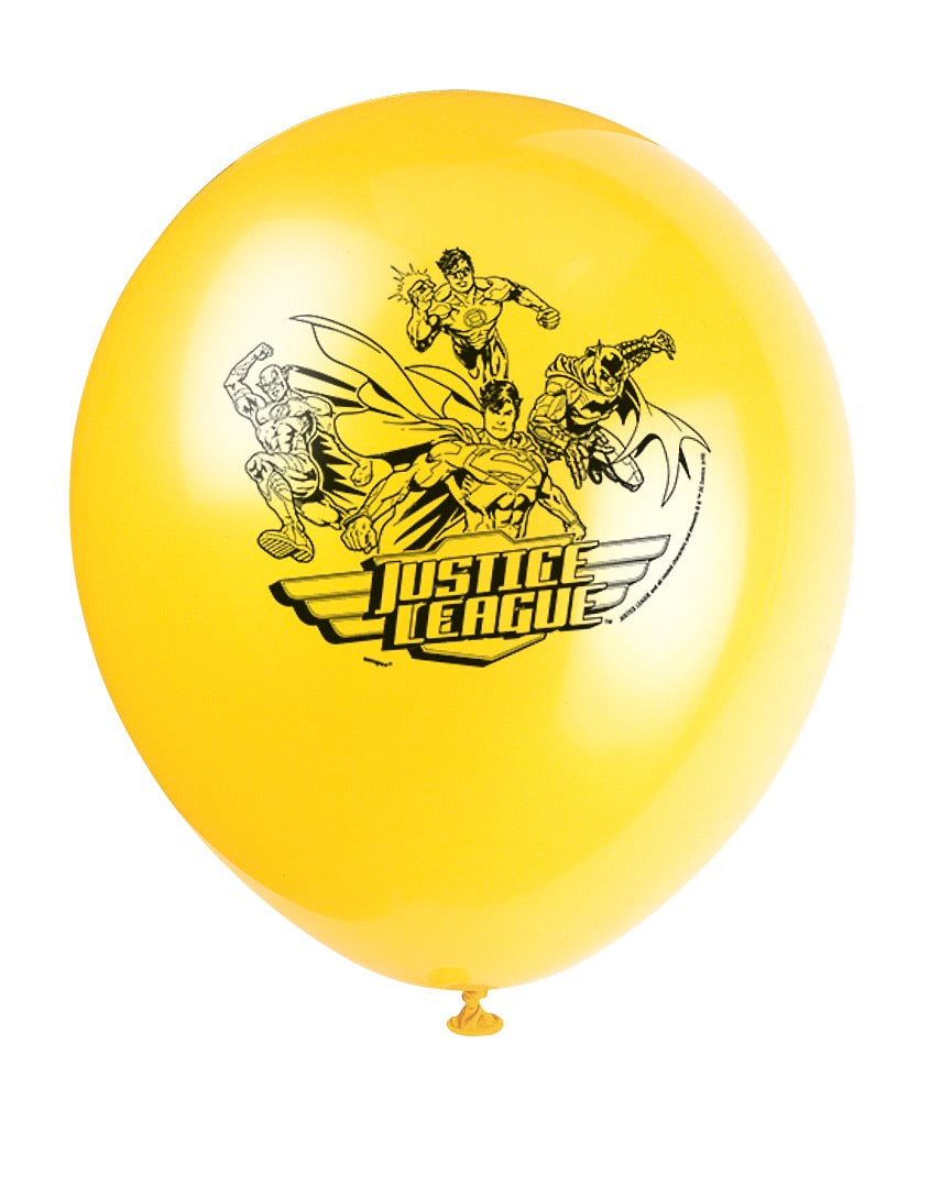 Justice League 12in Latex Balloons 8ct