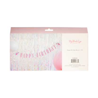 Pink Unicorn Happy Birthday Banner