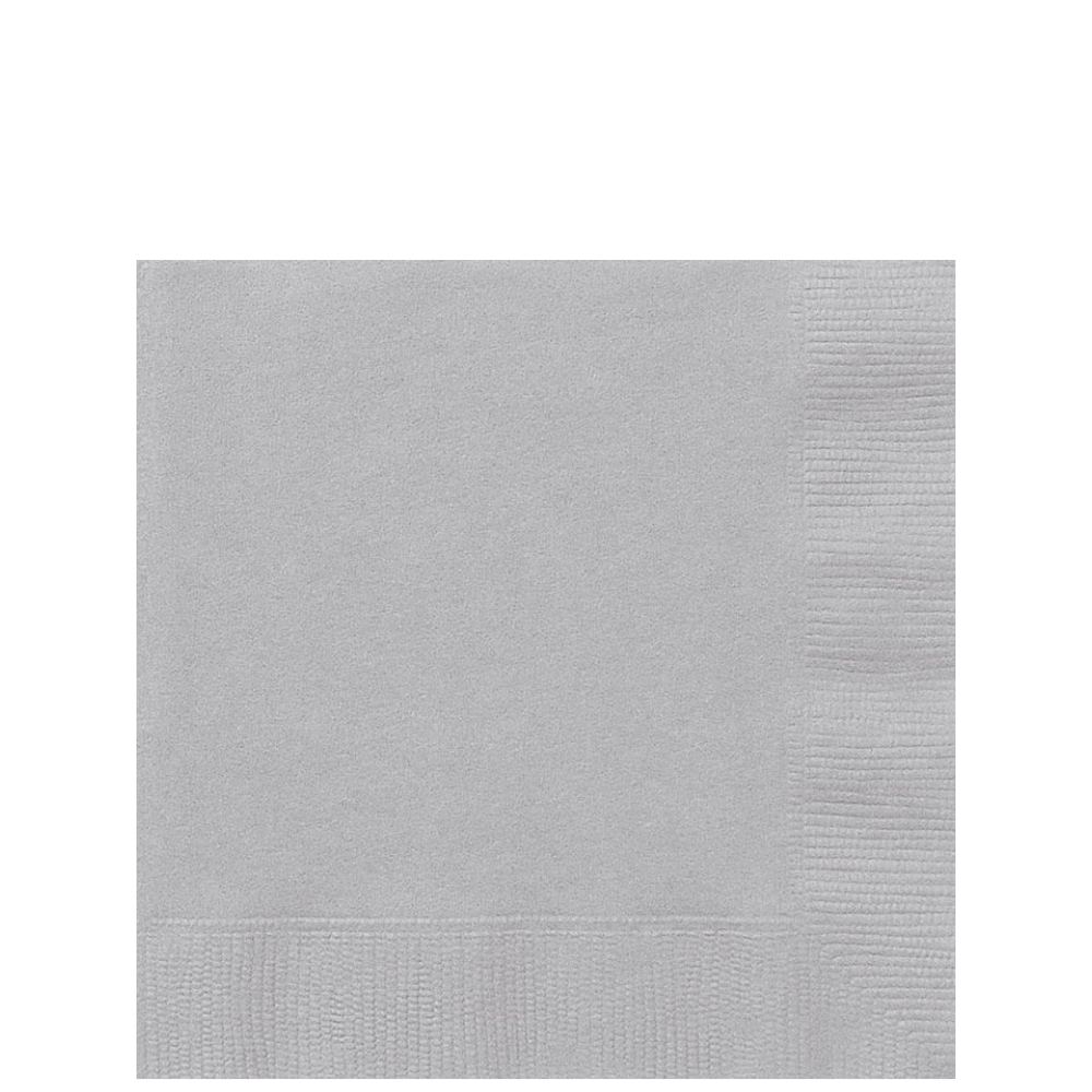 Silver Beverage Napkins 20ct