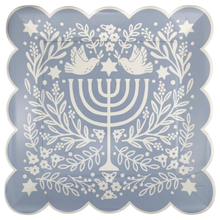 Floral Menorah 10in Plates 8ct