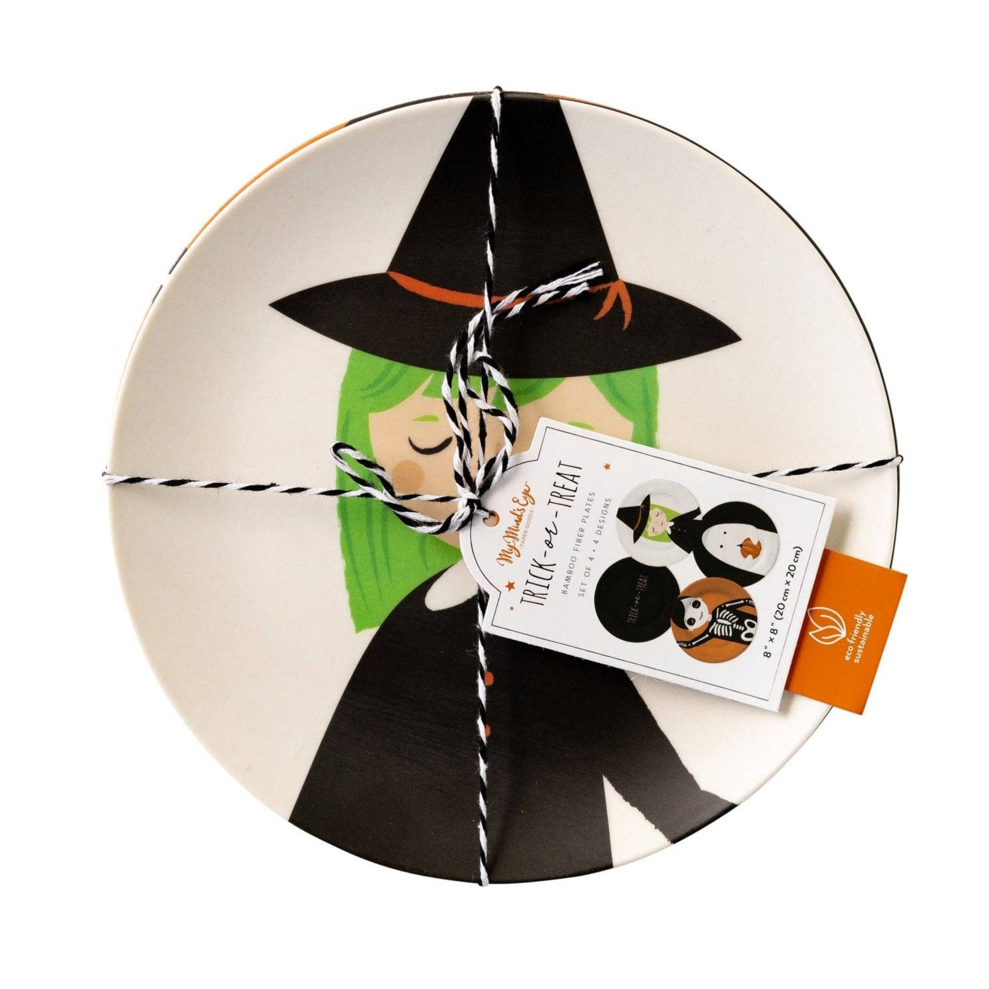 Trick or Treaters Reusable Bamboo Plate Set 4ct