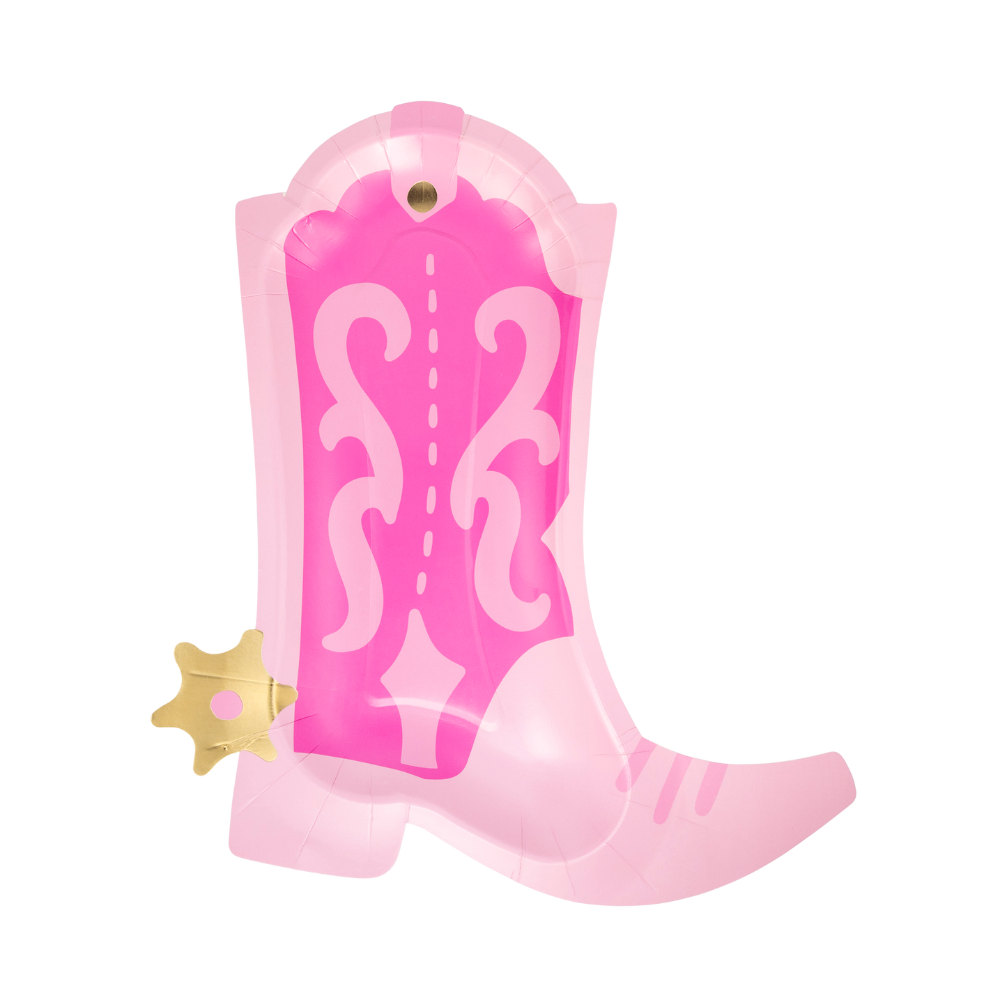Cowgirl Pink Boot Shaped Plates 8ct