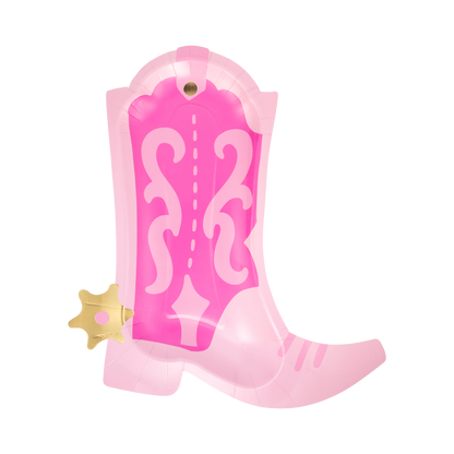 Cowgirl Pink Boot Shaped Plates 8ct