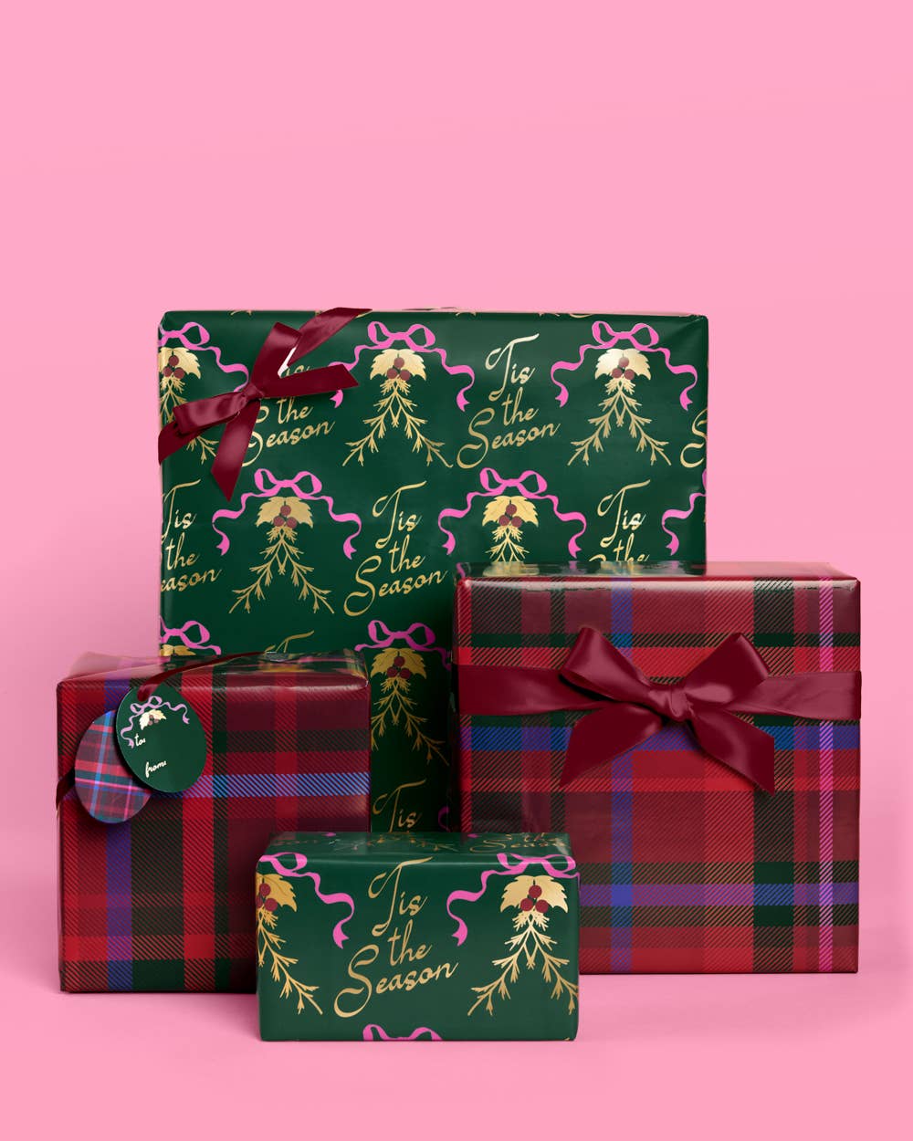 Tis the Season Wrapping Paper  12 sheets + 16 tags Christmas