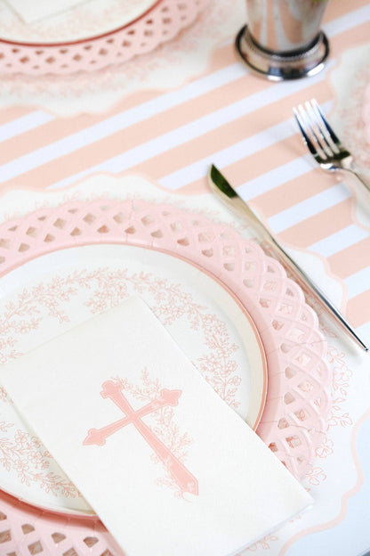 Pink Cross Floral Elegance Guest Towels 16ct