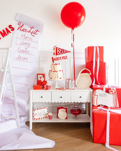 Santa Head Paper Plate 8ct