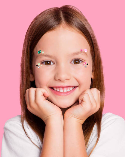 Wicked Pink Green Face Gem Set - 112 pcs
