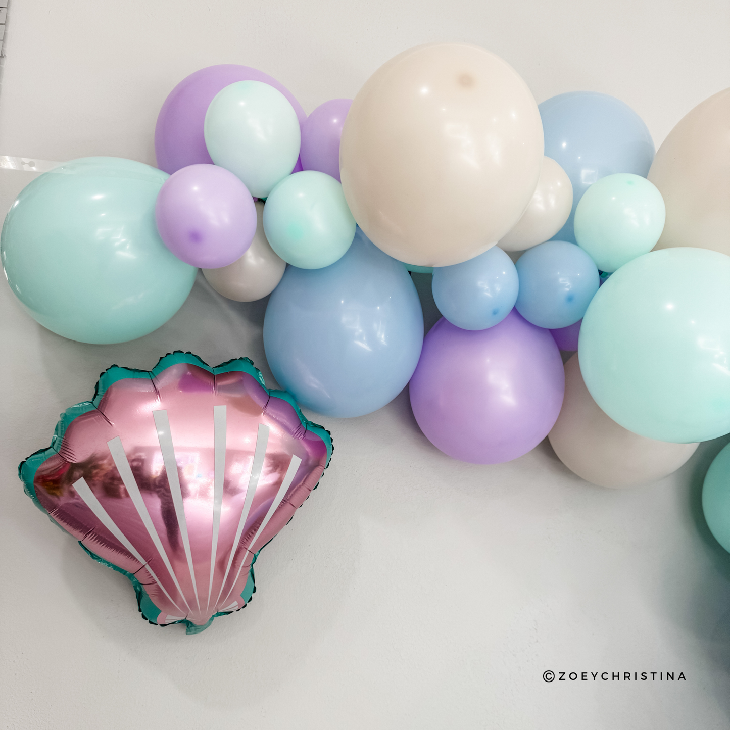 Pastel Seashell Foil Balloon – Pink or Purple – Mermaid