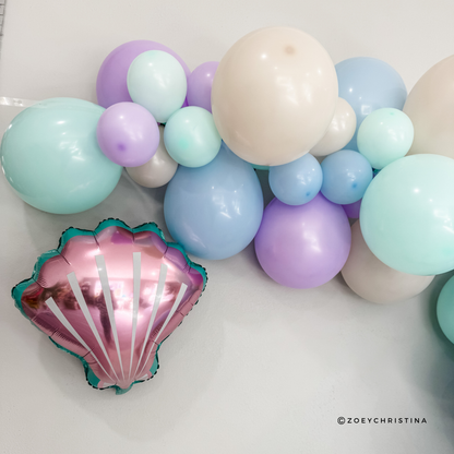 Pastel Seashell Foil Balloon – Pink or Purple – Mermaid