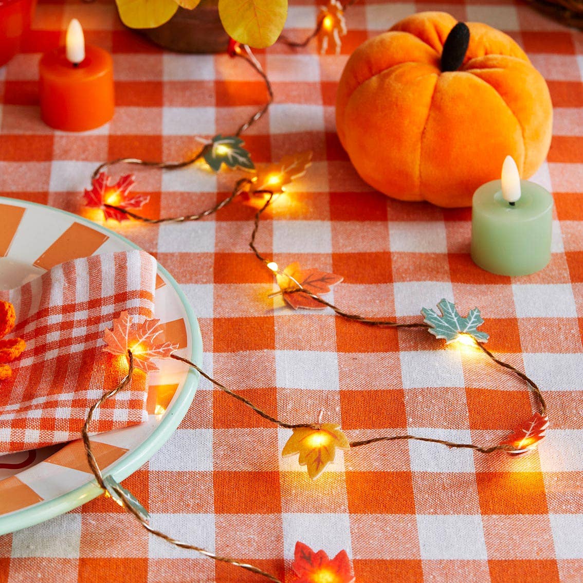 Fall Felt Leaf String Lights