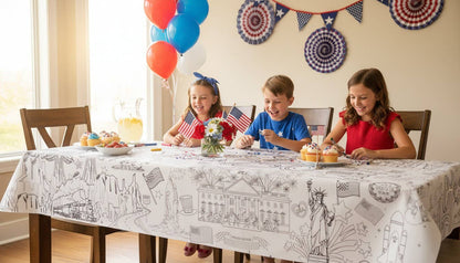 USA Patriotic America 250 Coloring Tablecloth