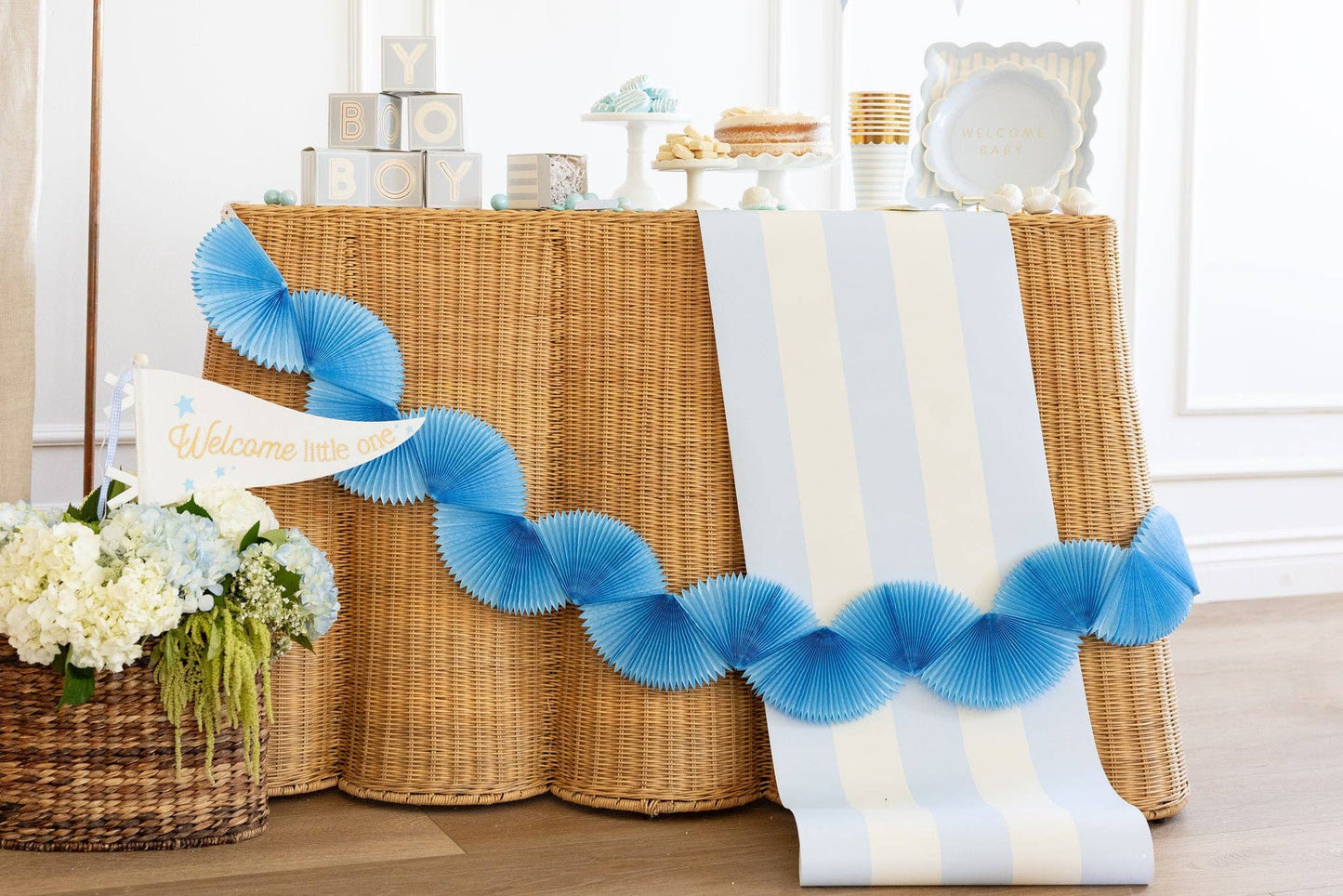 Blue Striped Table Runner
