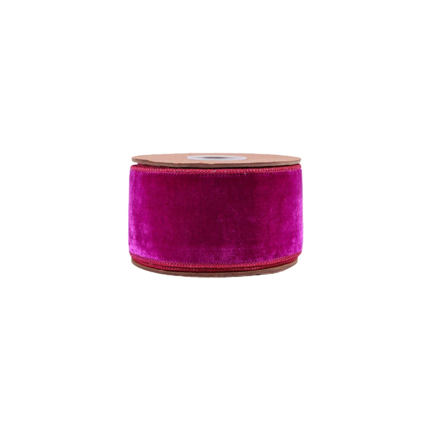 2 1/2" Wired Premium Velvet Ribbon | Hot Pink w/ Pink Dupioni Backing | 5 Yard Roll